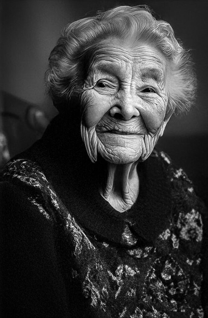 Portrait 4 Porträt einer älteren Frau mit freundlichem Lächeln und natürlichem Ausdruck